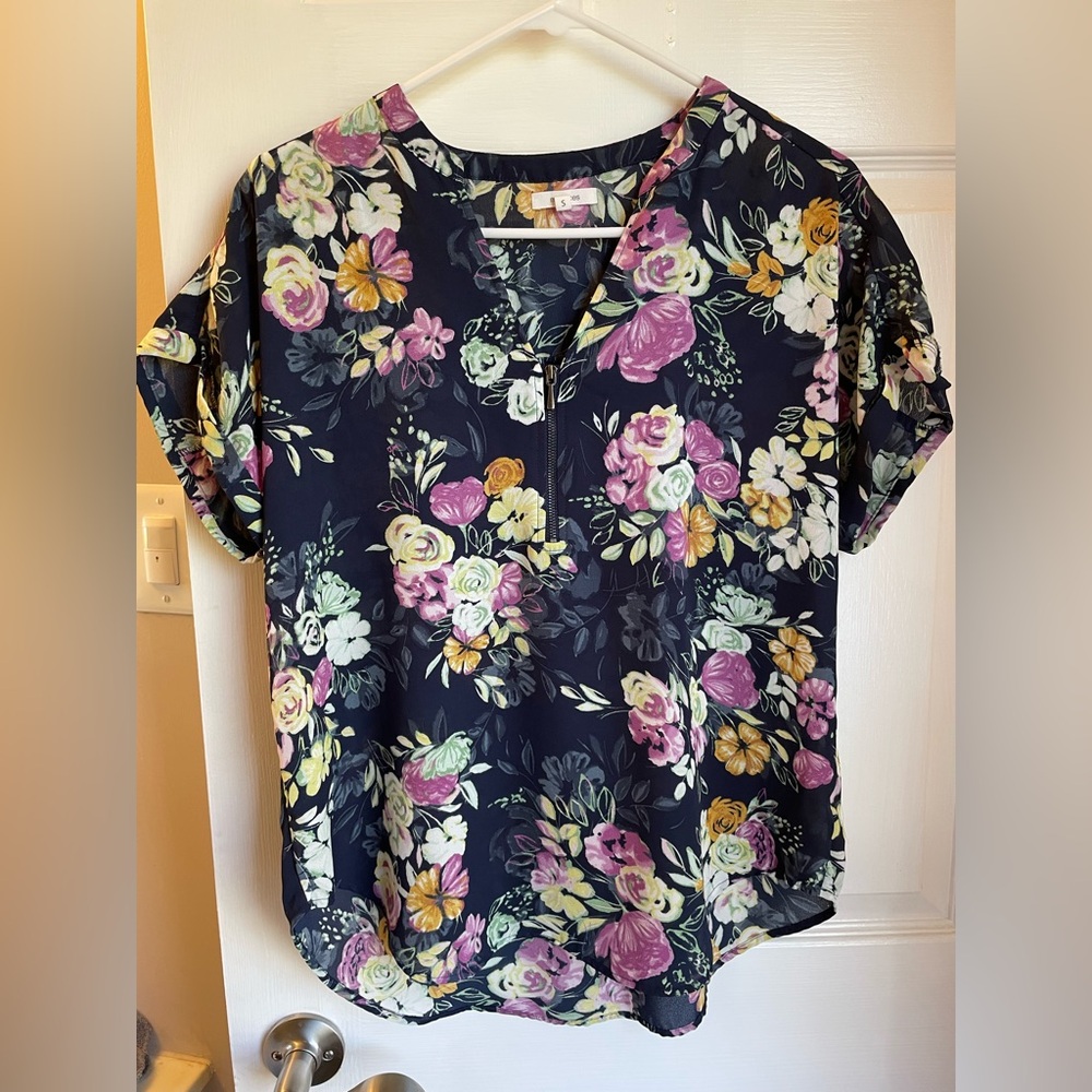 Blue floral blouse from Maurice’s